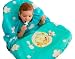 GRABEASE All Over Bib for Babies and Toddlers, BLW Bibs Covers Baby and high Chair, Place Food on Plate Outline Design Make self Feeding a Breeze for Parent and Child, Teal