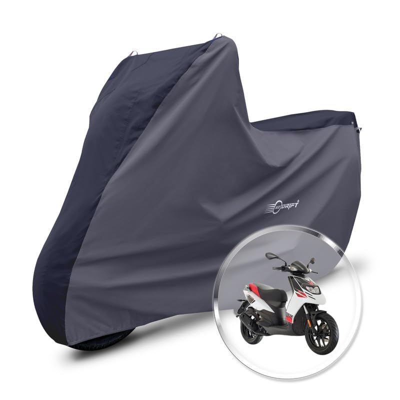 Image of Neodrift 'SuperMax' Bike Cover Suitable for Aprilia SR 150 (All-Weather Motorcycle Protection, Water & UV Resistant, Dustproof, Windproof) (Colour: Black - D.Gray)