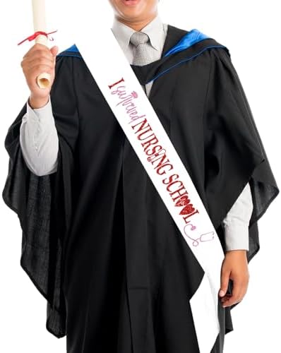 I Survived Nursing School Sash, 2026 졸업 선물, 2026년 고등학교 졸업식 띠, 졸업생 축하 장식, 간호사 RN 간호 학교 생존자 2026 졸업 파티 장식 — 사진 4