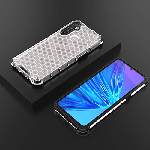 Image of Glasgow | for Realme 5 Pro Honeycomb Pattern Back Case Cover for Realme 5 Pro with 4 Bumper Corners and Military Grade Protection - Transparent
