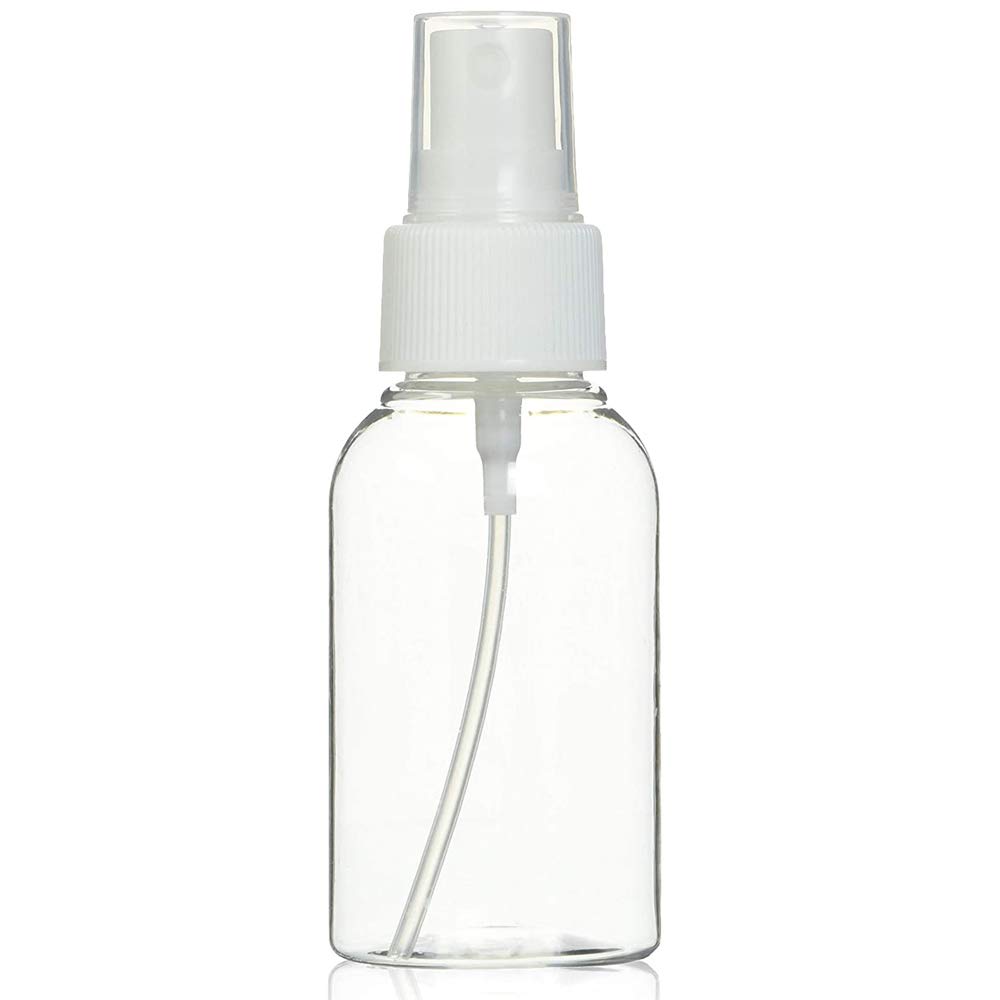 Lu2000 Clear Mist Spray 50Ml Bottle Atomiser For Alcohol, Disinfectants Water, Fragrance, Perfume, 1.77 Ounce - Refillable & Reusable Empty Plastic Bottles