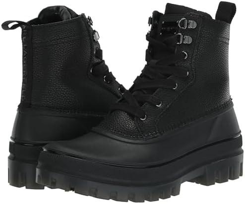 Karl Lagerfeld Paris Men's Mid Height Performance Polar Fleece Lining & Translucent Sole Boot Combat, Black, 10 | Image 6