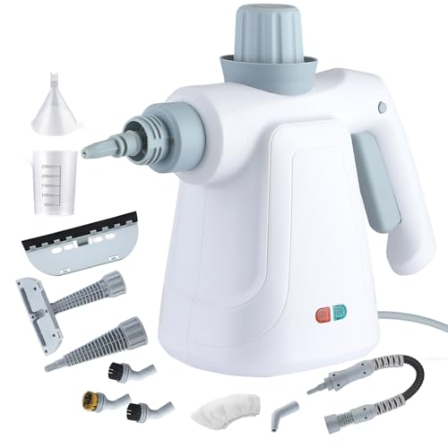 Pressurized Steam Cleaner, Handheld Multi-Surface Steamer with 11 Accessories & Steam Lock, 350ml Tank for Home, Car, Kitchen, Bathroom, Windows – Chemical-Free Deep Cleaning