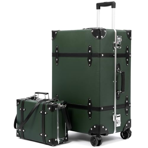 Image of universal trotter Vintage Luggage Set, Retro Trunk PU Leather Suitcases