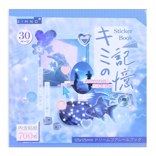 Image of Girl's Japanese Retro Sticker Book, Nostalgic Theme - 700+ Japanese dreamcore Style Glitter Stickers, for DIY Scrapbooking Journaling Handbook Decoration