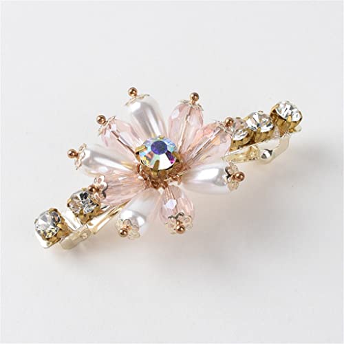 Crystal Spring Clip Alloy Ponytail Hair Pearl Top(E)