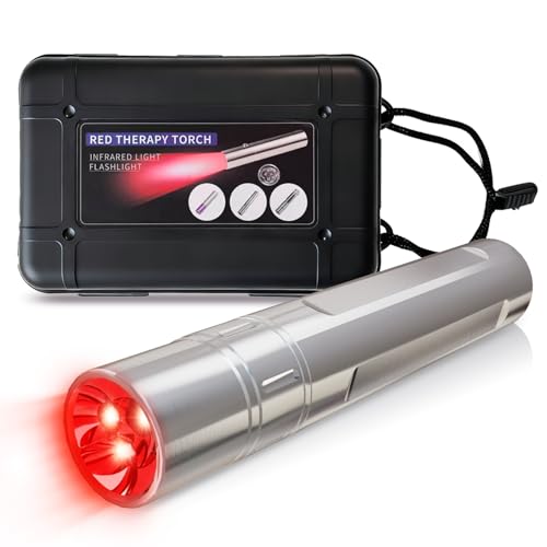 Infrared red Light Therapy is a Handheld red Light Therapy Wand Used to Improve Joint and Muscle Pain. The red Light Therapy Device is Suitable for Whole Body and Facial Care (Silvery, Large)
