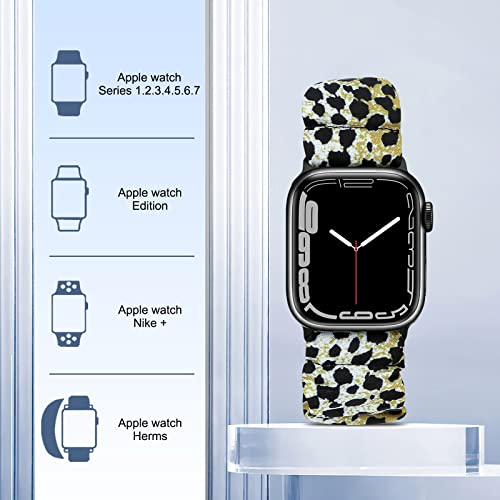 ShuYo Scrunchies Bands Compatible for IWatch Bands 38mm 40mm 41mm 42mm 44mm 45mm,Breathable Elastic Sport Replacement Band for Apple Watch Series SE/8/7/6/5/4/3/2/1 for Women Men(42/44/45mm L)
