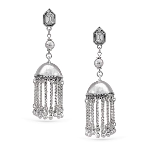 Image of Rubans Oxidised Jhumka Earrings Ghungroo Boho Statement Jewellery Gift for Women & Girls