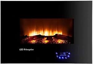 Orbegozo CM 8000 – Chimenea eléctrica, intensidad de llama ajustable, panel de control táctil, mando a distancia, 3 modos de programación, soporte mural, 1800 W