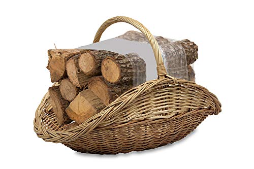 LEÑERO DE Mimbre Oval Rustico.LEÑERO DE Mimbre TRADICCIONA. LEÑERO Oval Estufas Y CHIMENEAS. LEÑERO Gran Capacidad Casas RUSTICAS 65 * 46 * 42