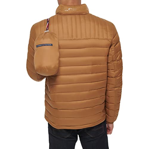 Image of Tommy Hilfiger Mens Embroidered Logo Puffer Jacket