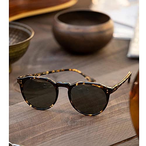 Raen Ð Remmy Ð Unisex Retro Round Sunglasses Uv Protection - Tortoise/Green Polarized Lens (Size 52 Mm) #TOP5