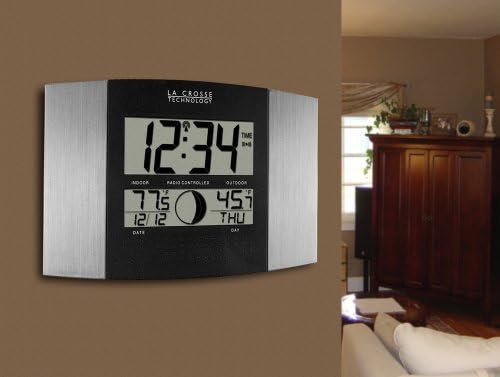 La Crosse Technology WS-8117U-IT-AL Atomic Wall Clock with Indoor/Outdoor Temperature