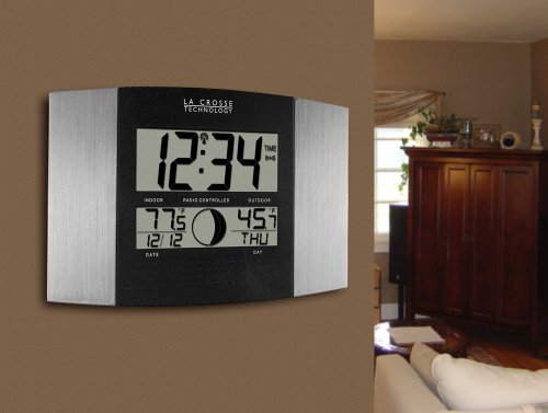 La Crosse Technology WS-8117U-IT-AL Atomic Wall Clock with Indoor/Outdoor Temperature - Thumbnail 2