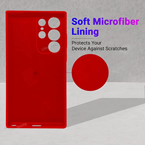 Image of LIRAMARK Liquid Silicone Soft Back Cover Case for Samsung Galaxy S23 Ultra 5G (Red)