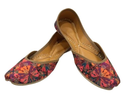 Multi Print Work Jooti for Women's Punjabi Ethnic Handmade Khussa Shoes Traditional Mojari Indain Jutti3
