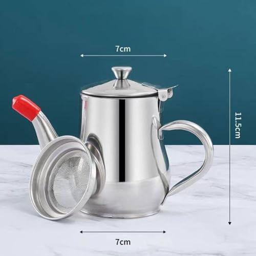 Image of ZOOMELLA Oil Pot Kitchen Storage Oil Strainer Container for Kitchen Grease Restaurant 13oz