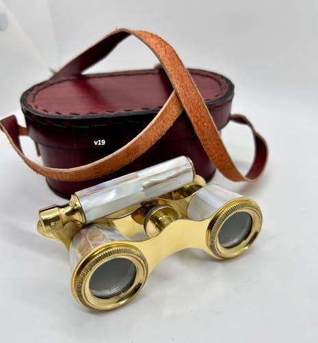 Binoculares Ópera Vintage con Estuche de Cuero miniatura 1