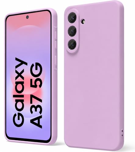 Image of DIZORO Microfiber Candy Case Compatible for Samsung A37 5G Smooth Touch Cushion Liquid Soft Silicone Gel Rubber Phone Cases Non-Slip Full Body Protective Shockproof Back Cover (Lilac)