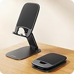 Lamicall Cell Phone Stand for Desk - [Ultra-Thin] Foldable Mobile Phone Holder, Height Adjustable Phone Stand for iPhone 17 16 15 14 13 12 Pro Max Plus Air Mini, Samsung S25 S24, 4"-8" Mobile Phones
