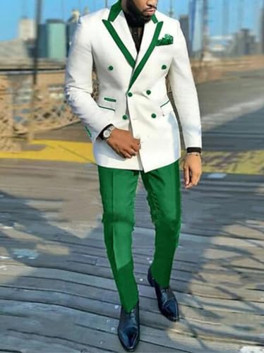 Mi Bo Tong Double Breasted Mens Suit 2 PC Slim Fit Summer Suits for Wedding Blazer Pants Groomsmen Tuxedos3