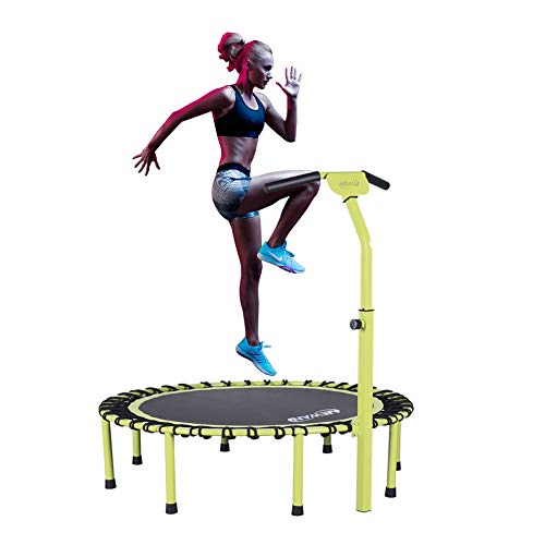 Newan 48" Silent Trampoline with Adjustable Handle Bar, Fitness Trampoline Bungee Rebounder Jumping