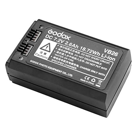 Fomito Godox VB26 DC 7,2 V 2600 mAh Lithium-Batterie-Netzteil für Godox V1C V1N V1S V1O V1F Flash Cover