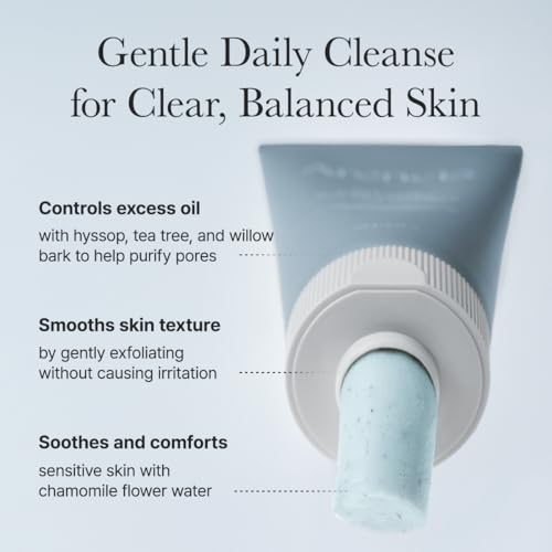 Image of ARENCIA Hyssop Sebum Control Rice Cake Cleanser, 5.29 oz, AHA Tea Tree Face Wash for Oily Combination Skin