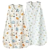 Picture of david's kids Micro Fleece Baby Sleep Sack 6-12 Months, Soft Warm Baby Wearable Blankets with 2-Way Zipper, 2 Pack Comfy Sleeping Bags for Infant Newborn Boys Girls Neutral, Medium Size, Dinosaur