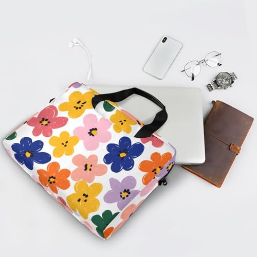 Funda para portátil patrón floral amarillo y azul 13-15.6" miniatura 7