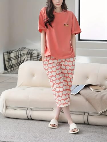 Image of Louis Luxe Womens Korean Night Dress || Full Pyjama Set || Korean Nightsuit || Women Nightwear ||Round Neck Full Sleeve Nightsuit || Loungewear || Everyday Nightdress (ND-18)