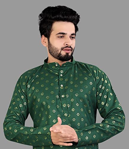 Image of Men's Printed Cotton Kurta