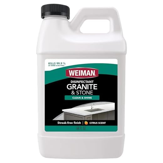 Weiman Disinfecting Granite Daily Clean & Shine Refill, 64 Oz - Safely Clean Disinfect and Shine Granite Marble Soapstone Quartz Quartzite Slate Limestone Corian Laminate Tile Countertop