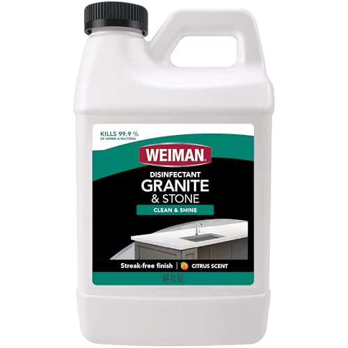 Weiman Disinfecting Granite Daily Clean & Shine Refill, 64 Oz - Safely Clean Disinfect and Shine Granite Marble Soapstone Quartz Quartzite Slate Limestone Corian Laminate Tile Countertop