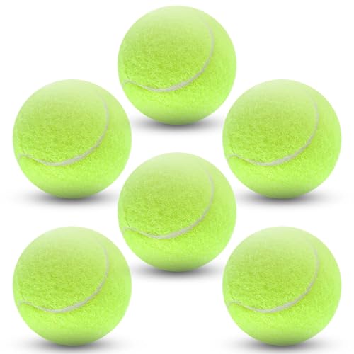 Leyrens Pelotas de Tenis 6 Piezas Recreational, Paquete de Pelotas de Tenis de Entrenamiento, Alta Elasticidad, para Principiantes, Máquinas Lanzapelotas y Entrenamiento de Perros