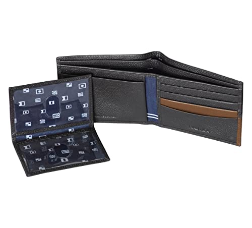 Image of Nautica Men's Bifold Leather Wallet | RFID Blocking | ID Window | Card Slots | Organization | Durable | Stylish
