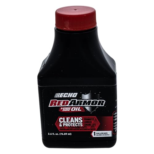 Echo Products 6550001 Red Armor Oil Mix 2-Cycle2-Stroke High Performance, Semi-Synthetic, Clean and Protect Against Carbon Build Up, Outdoor Power Equipment Engine Formula 2.6 fl oz (6 Pack)