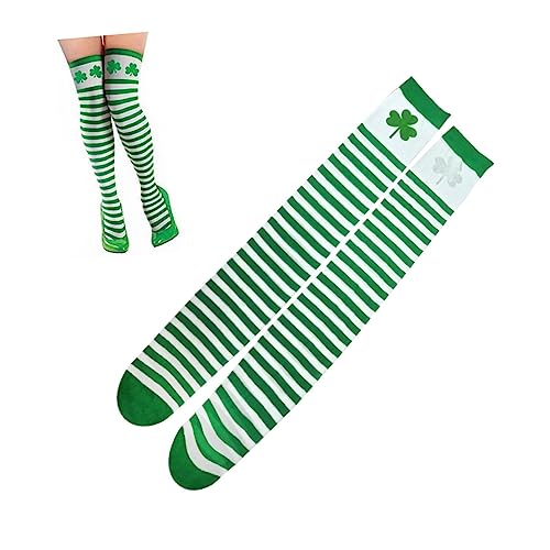 Fashionable Double Stripe Silk Stockings Children's Socks for School Uniform and Easter Green