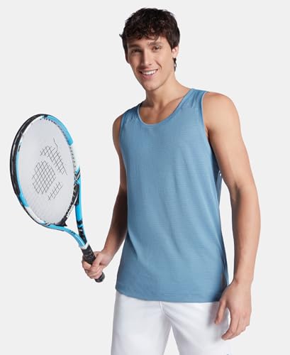 Image of Jockey MV57 Men Lightweight Microfiber Solid Active Wear Tank Top with Breathable Mesh