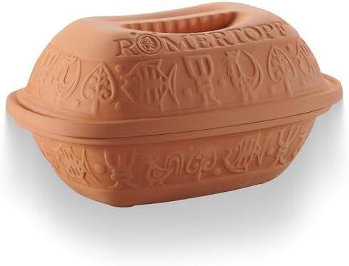 öٴǱ 10905 Clay Roaster | Non-Stick Dutch Oven | Healthy Clay Pot Cooking | Clay Baker | Versatile Cooking Vessel - 1.6 Quarts (1.5 Liters) for up to 2 people