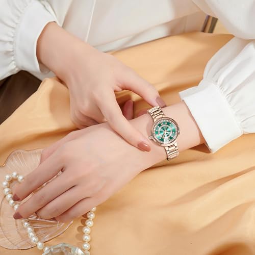 Image of NIBOSI Women Watches Analog Quartz Stainless Steel Band Rose Gold Luxury Elegant Diamond Watch for Ladies Stylish Waterproof Wrist Watch