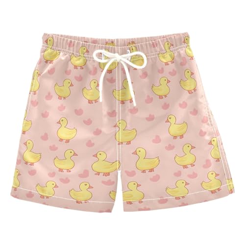Boys Swim Trunks Cute Ducks Toddler Board Shorts Kids Drawstring Waist Bathing Suit Boy Swimwear