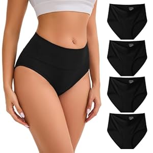INNERSY Taillenslip Damen Micro Modal Unterhosen Schwarz Panties Atmungsaktive Unterwäsche 4 Pack (M, 4 Schwarz)