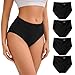 INNERSY Taillenslip Damen Micro Modal Unterhosen Schwarz Panties Atmungsaktive Unterwäsche 4 Pack (M, 4 Schwarz)