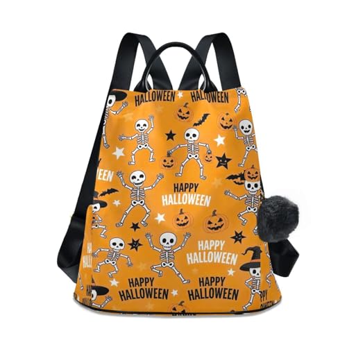 Sac à dos squelette mignon cadeau original d'Halloween avec multi-poches