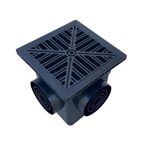 Sandbaggy 12" x 12" Stormwater Catch Basin - 4 Outlets - UV Treated with Debris Basket - Residential, Yard, Lawn, French Drains (12" x 12", 1, Count)