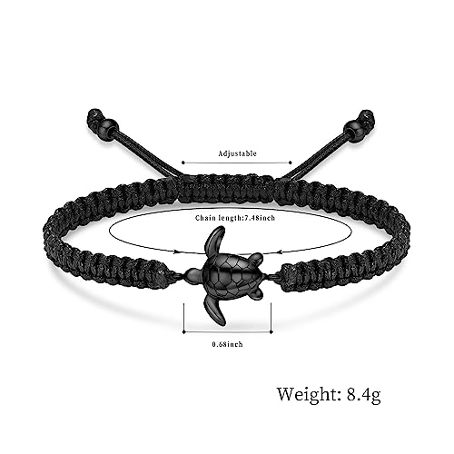 shajwo Cremation Jewelry Sea Turtle Urn Bracelet for Ashes for Women Men Memorial Adjustable Braided Ashes Bracelet2
