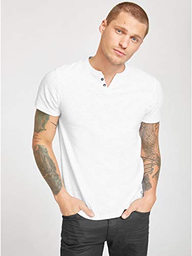G by GUESS Men's Ricky Slub Slit Henley