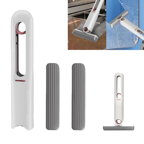 Ksvaye Mini Fregona De Esponja Fregona Portátil Absorbente Fuerte Fregona De Limpieza Escritorio Lavable A Mano Para Limpieza De Vidrio De Escritorio 1 Juego Fregona 1 Cabeza De Esponja Adicional